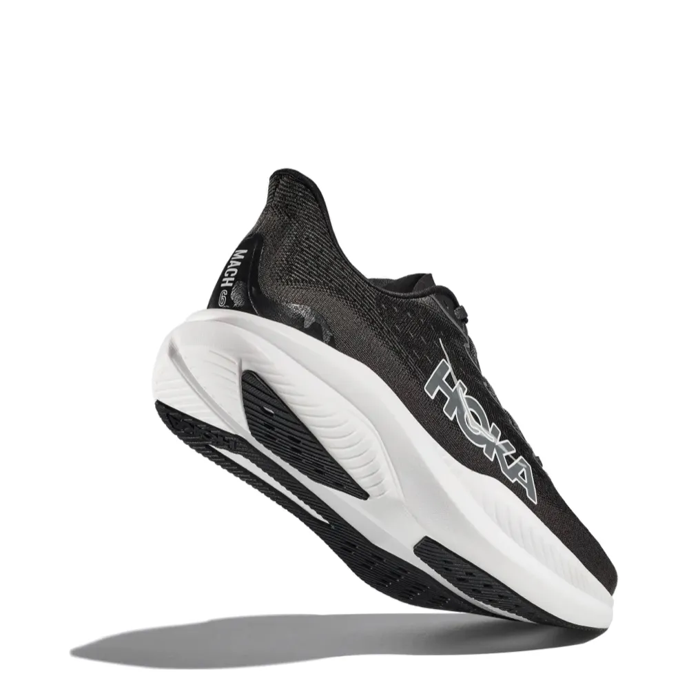 Hoka Herren Mach 6 Sneaker in Schwarz/Weiß