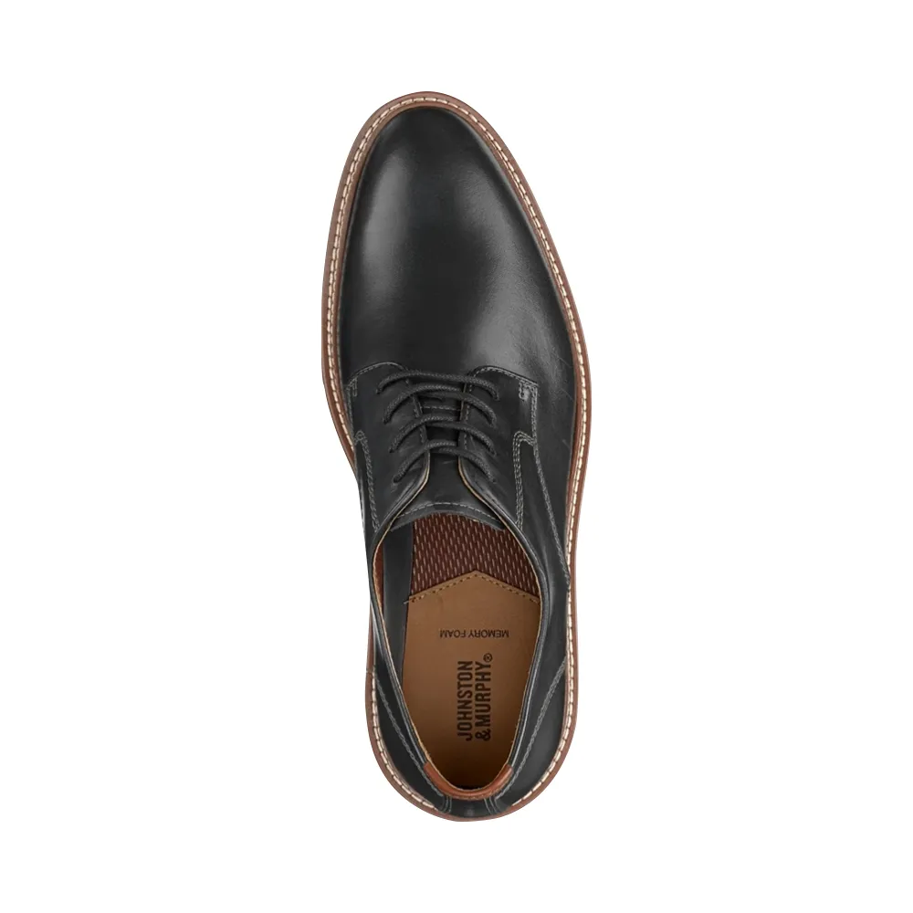 Johnston & Murphy Herren Upton Plain Toe Leder Schnür-Oxford in Schwarz