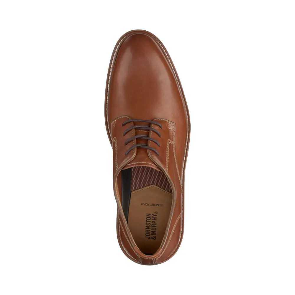 Johnston & Murphy Herren Upton Plain Toe Leder Schnür-Oxford in Hellbraun