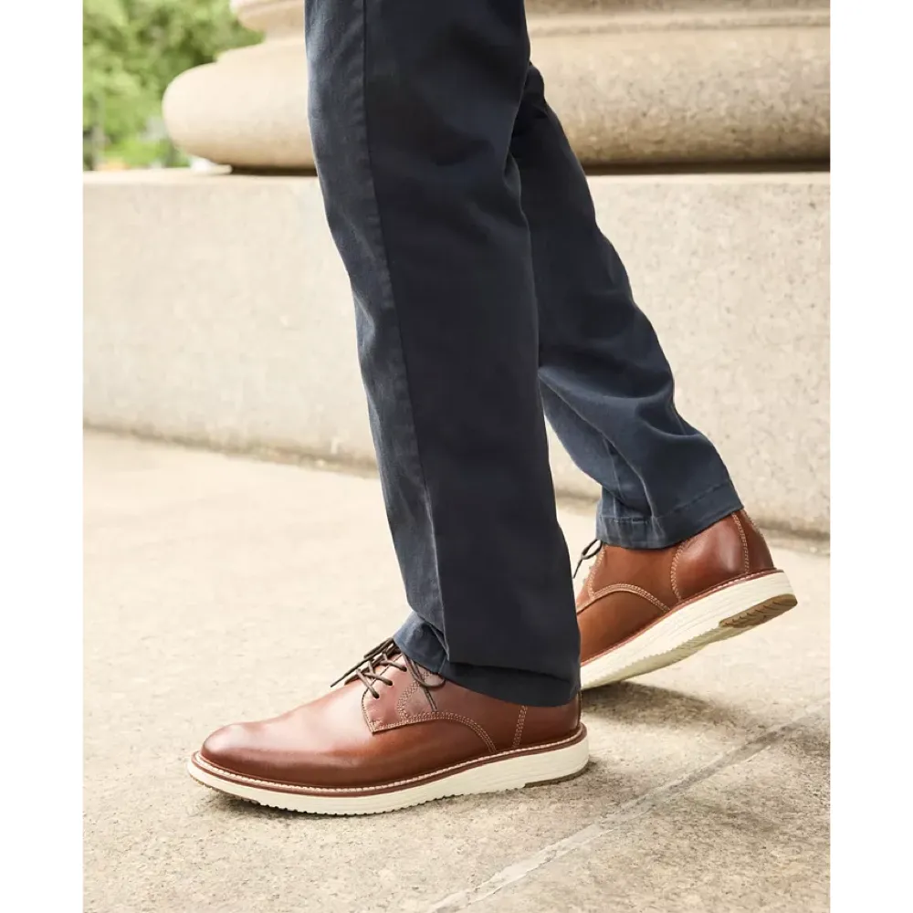 Johnston & Murphy Herren Upton Plain Toe Leder Schnür-Oxford in Hellbraun