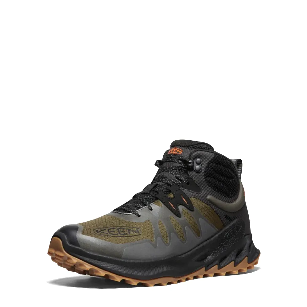 KEEN Herren Zionic wasserdichte Wanderstiefel in Dunkeloliv/Scharlachrot