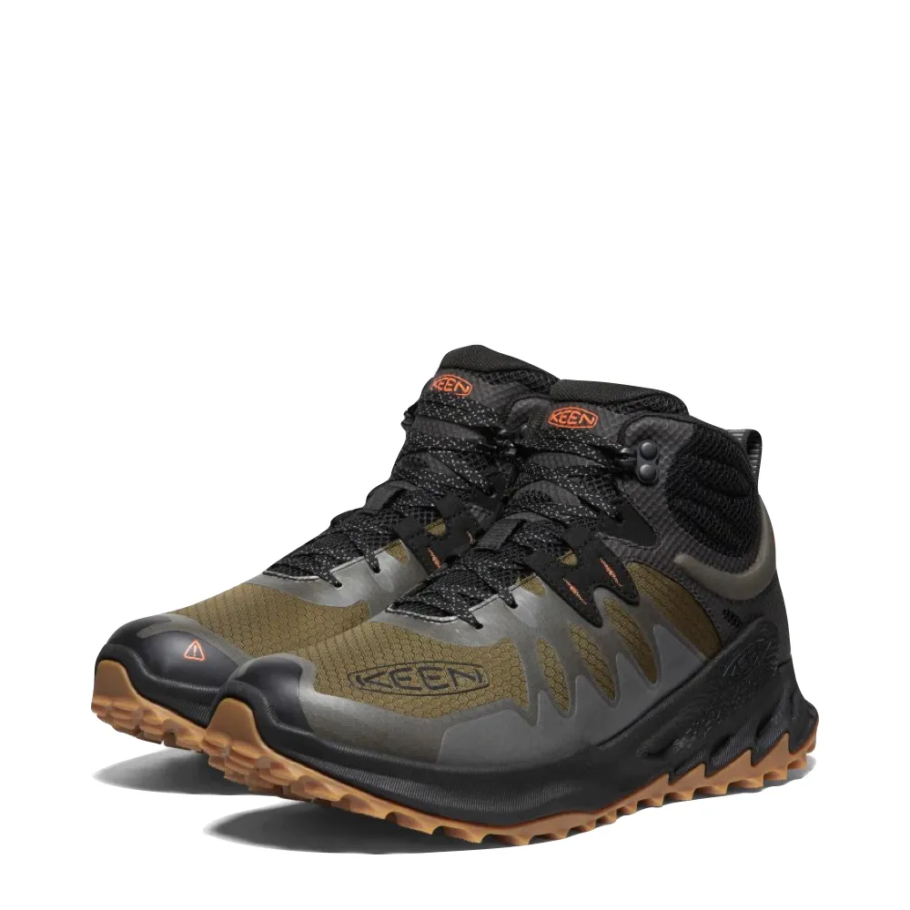 KEEN Herren Zionic wasserdichte Wanderstiefel in Dunkeloliv/Scharlachrot