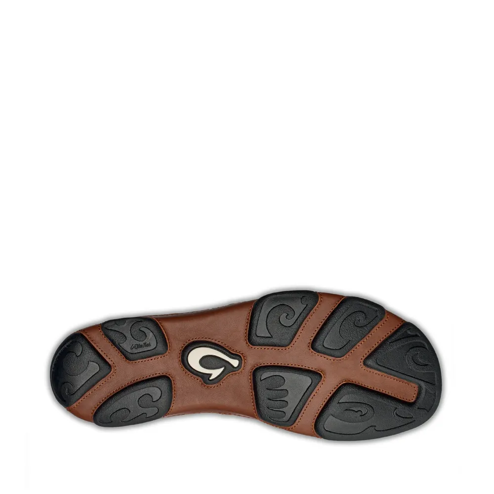 OluKai Herren Moloa Moc Leder Slip-On Schuhe in Schwarz