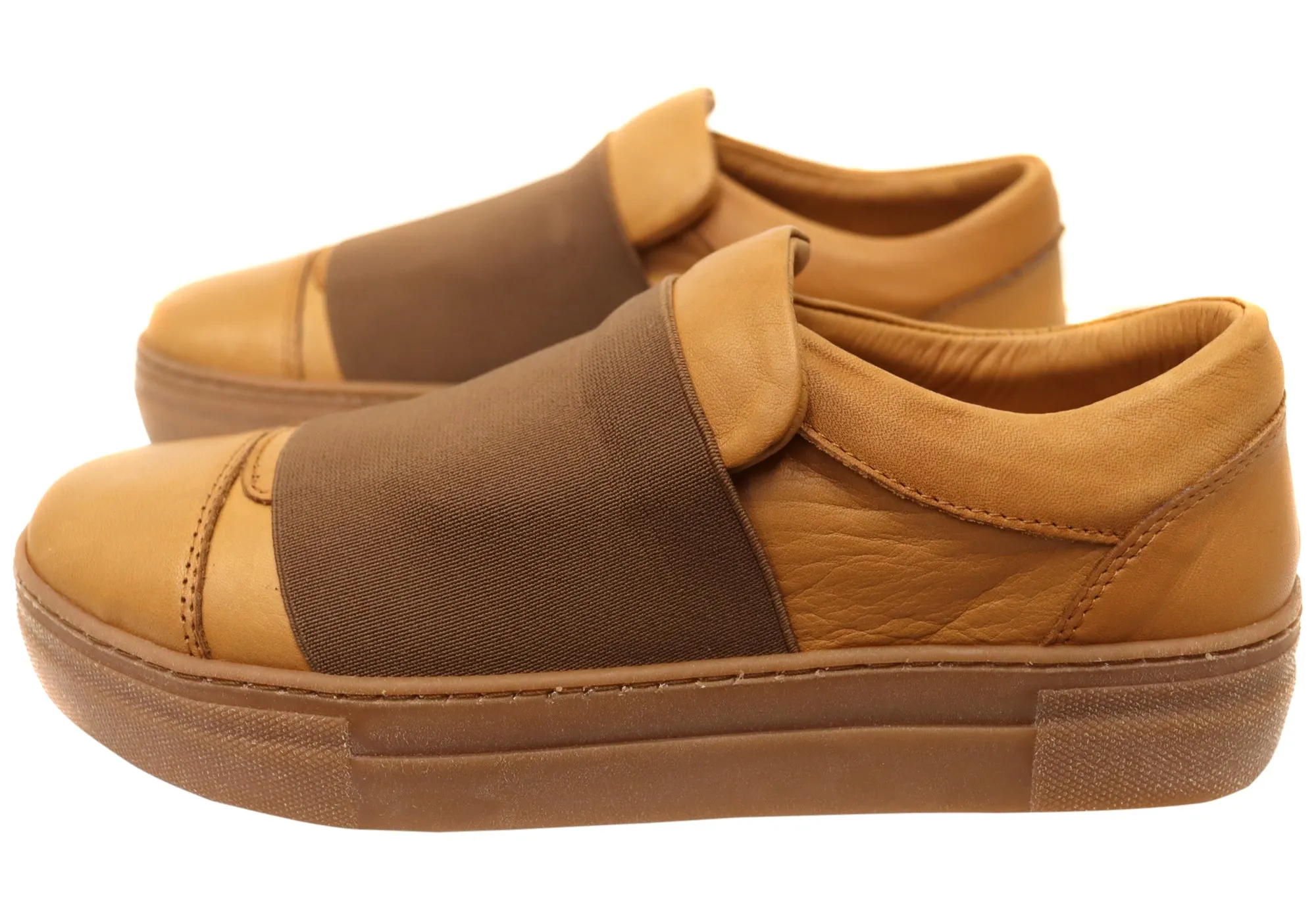 Orizonte Brig Damen Bequeme Schlupf-Lederschuhe Orizonte Schuhe
