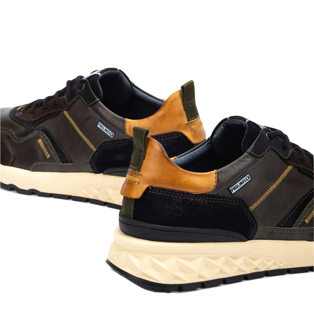Pikolinos Herren Aranda Lederschnürsneaker in Waldgrün