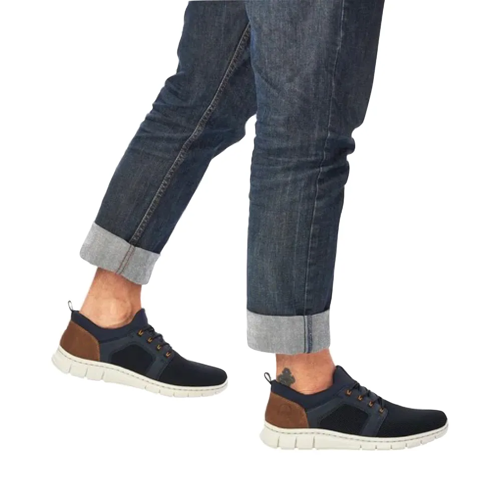 Rieker Herren Timo 96 Bungee-Schnürung Slip-On Sneaker in Blau