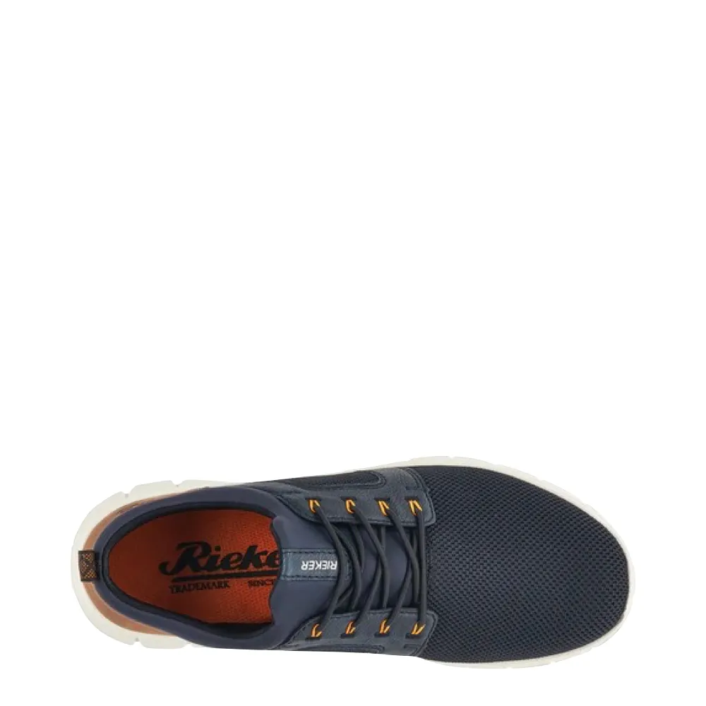 Rieker Herren Timo 96 Bungee-Schnürung Slip-On Sneaker in Blau