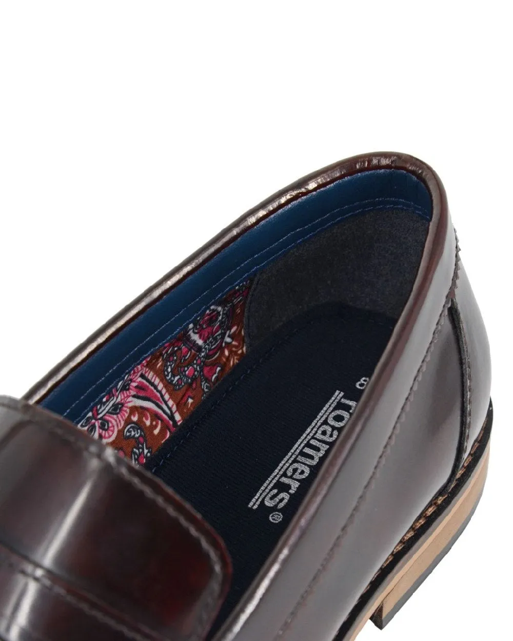 Roamers Herren Hi-Shine Sattel-Loafer Roamers Schuhe