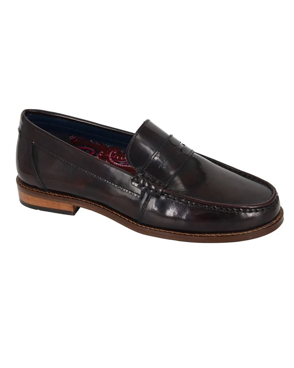 Roamers Herren Hi-Shine Sattel-Loafer Roamers Schuhe