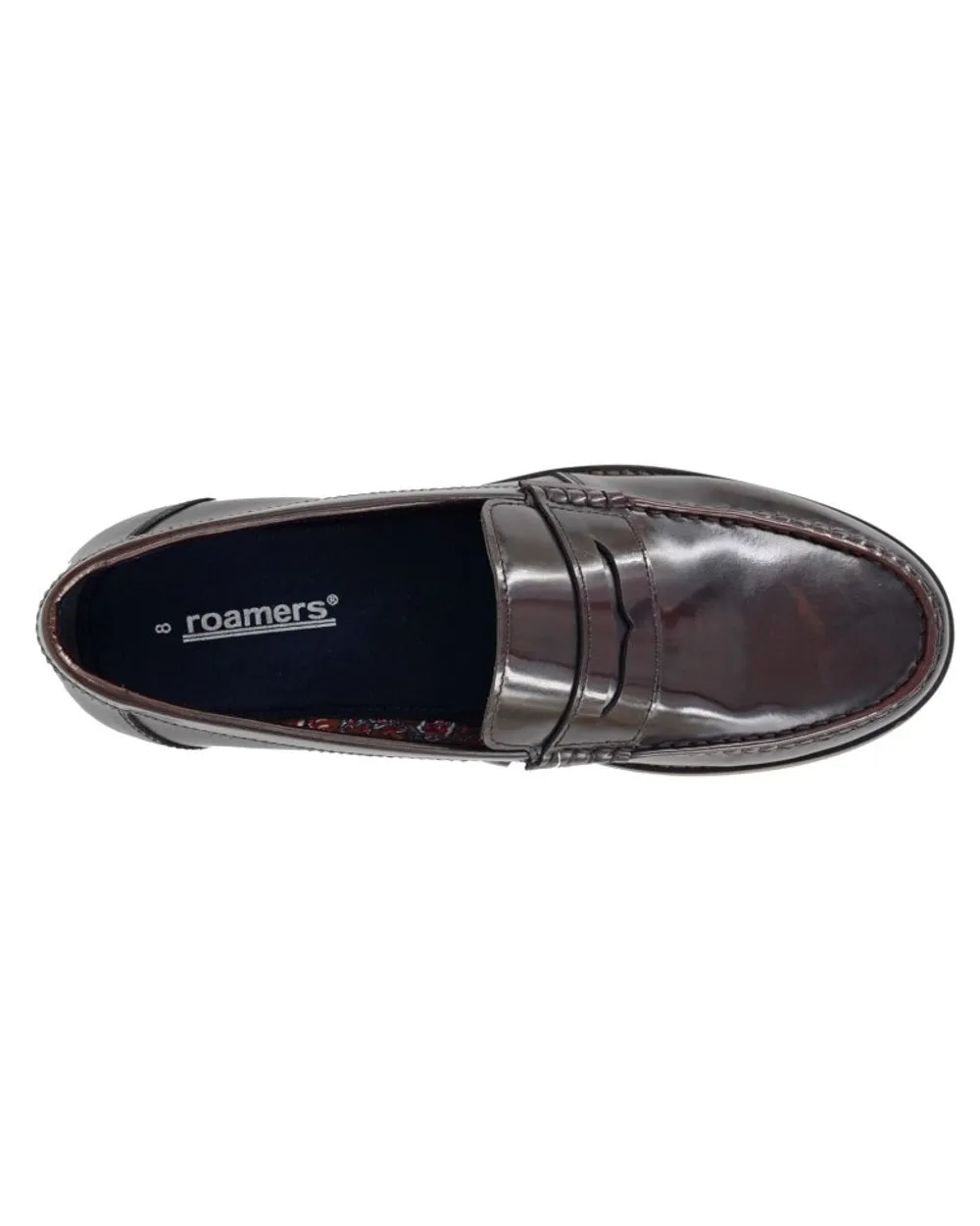 Roamers Herren Hi-Shine Sattel-Loafer Roamers Schuhe
