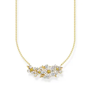 Thomas Sabo Damenketten Hübsche Gänseblümchen-Kette mit Steinen Gold