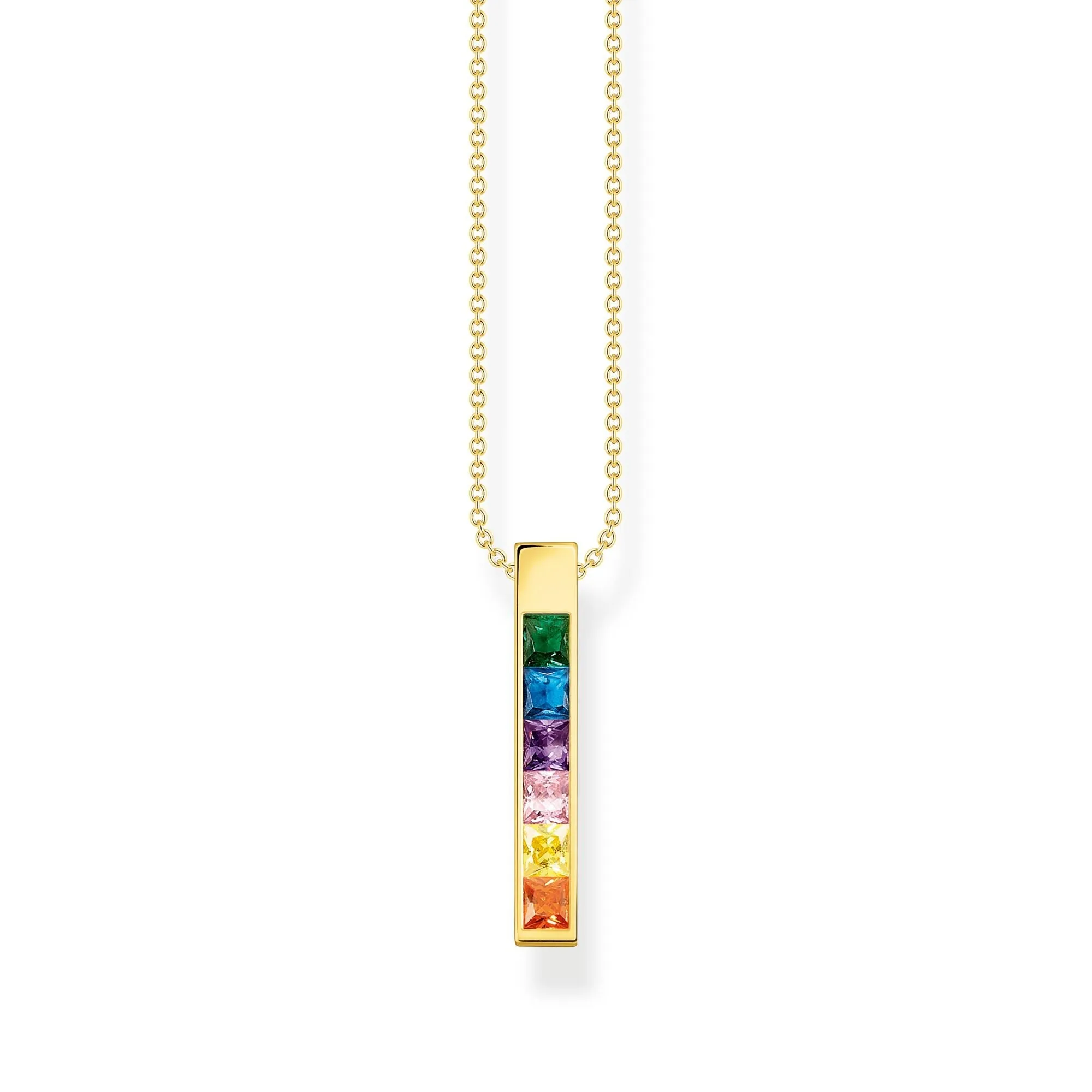 Thomas Sabo Damenketten Halskette bunte Steine Gold