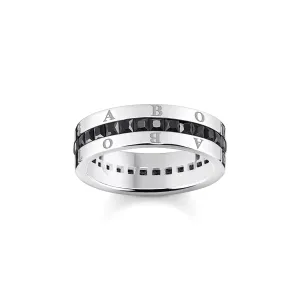 Thomas Sabo Damenringe Heritage Breiter schwarzer Bandring
