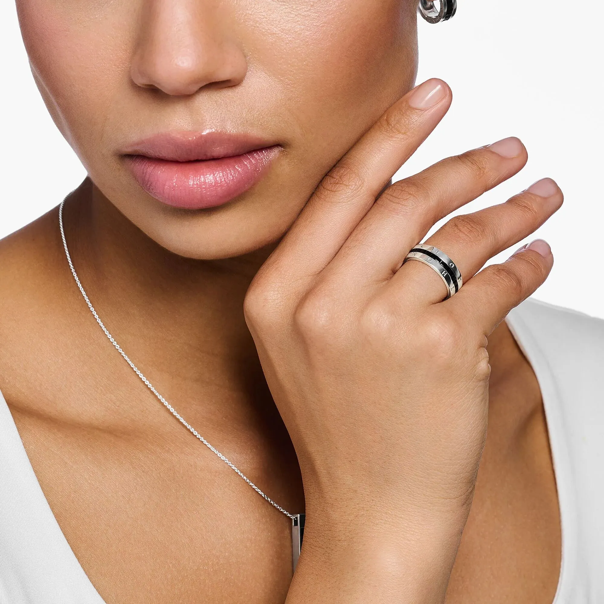Thomas Sabo Damenringe Heritage Breiter schwarzer Bandring