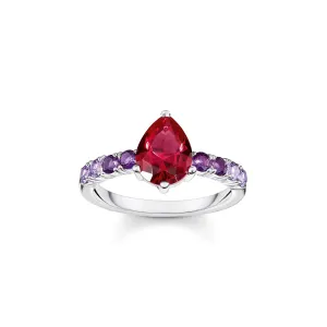 Thomas Sabo Damenringe Heritage Glam Solitärring mit farbenfrohen Steinen