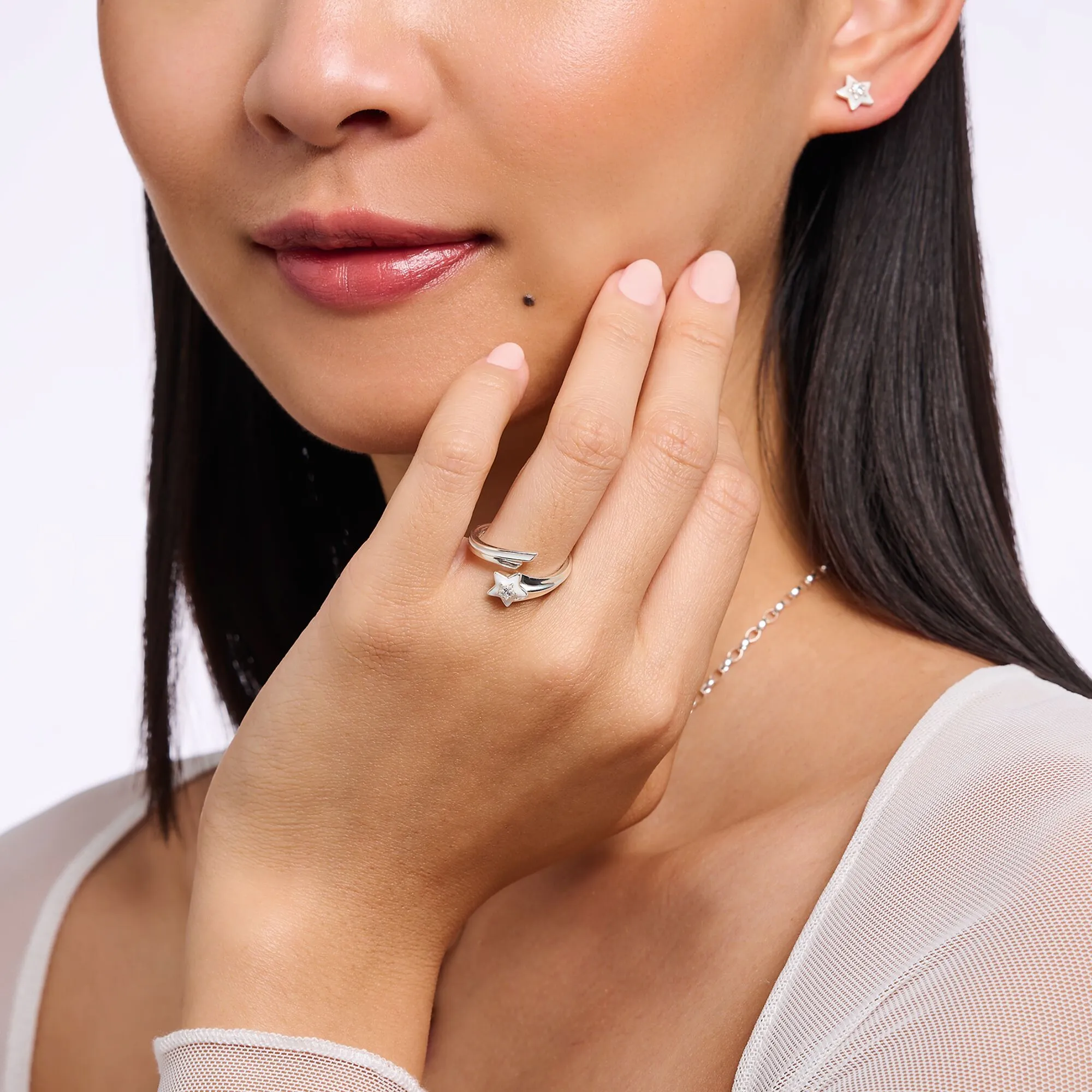 Thomas Sabo Damenringe Sternring mit weißen Steinen
