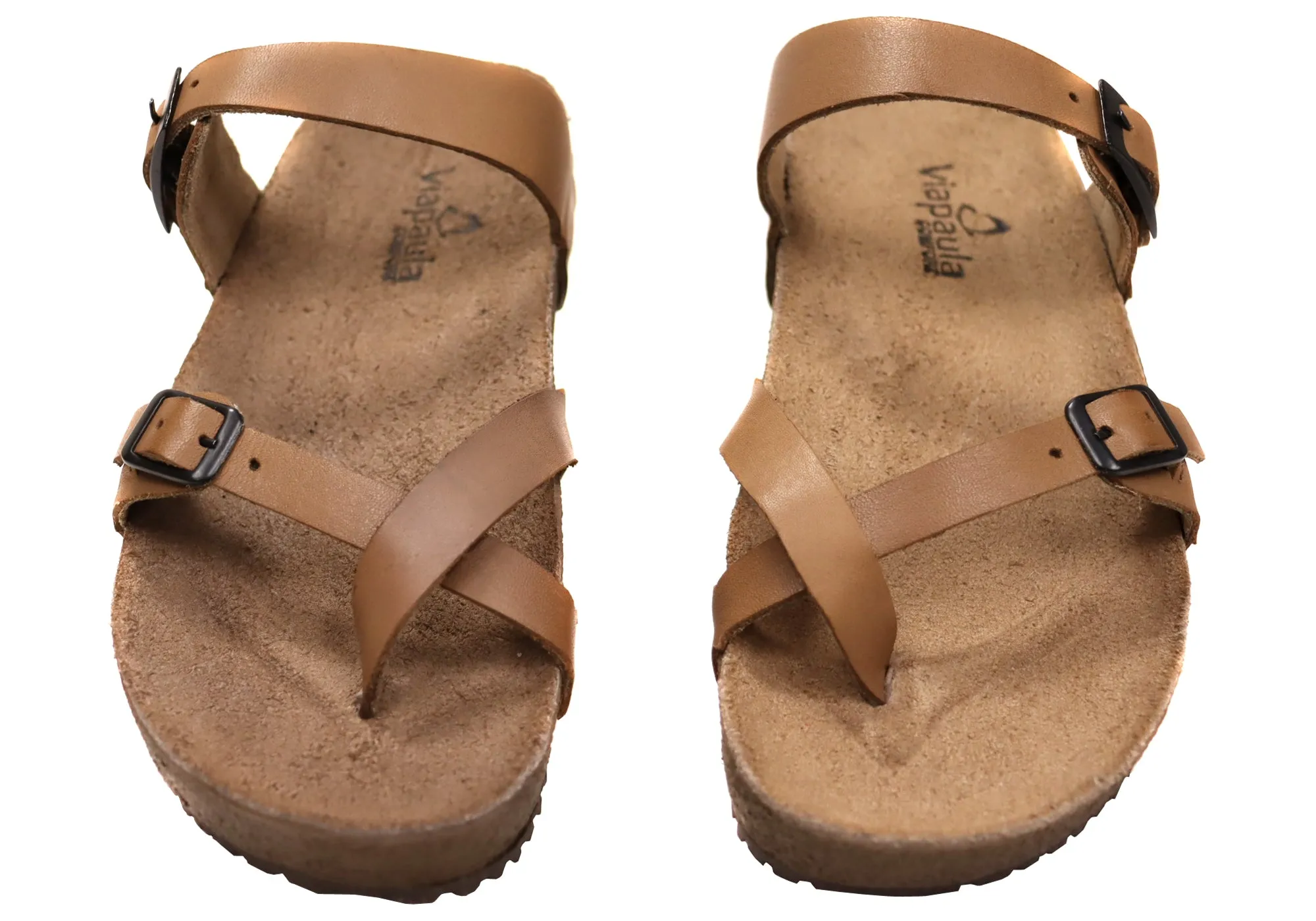 Via Paula Toto Damen Leder Bequem Thongs Sandalen Hergestellt in Brasilien Via Paula Schuhe