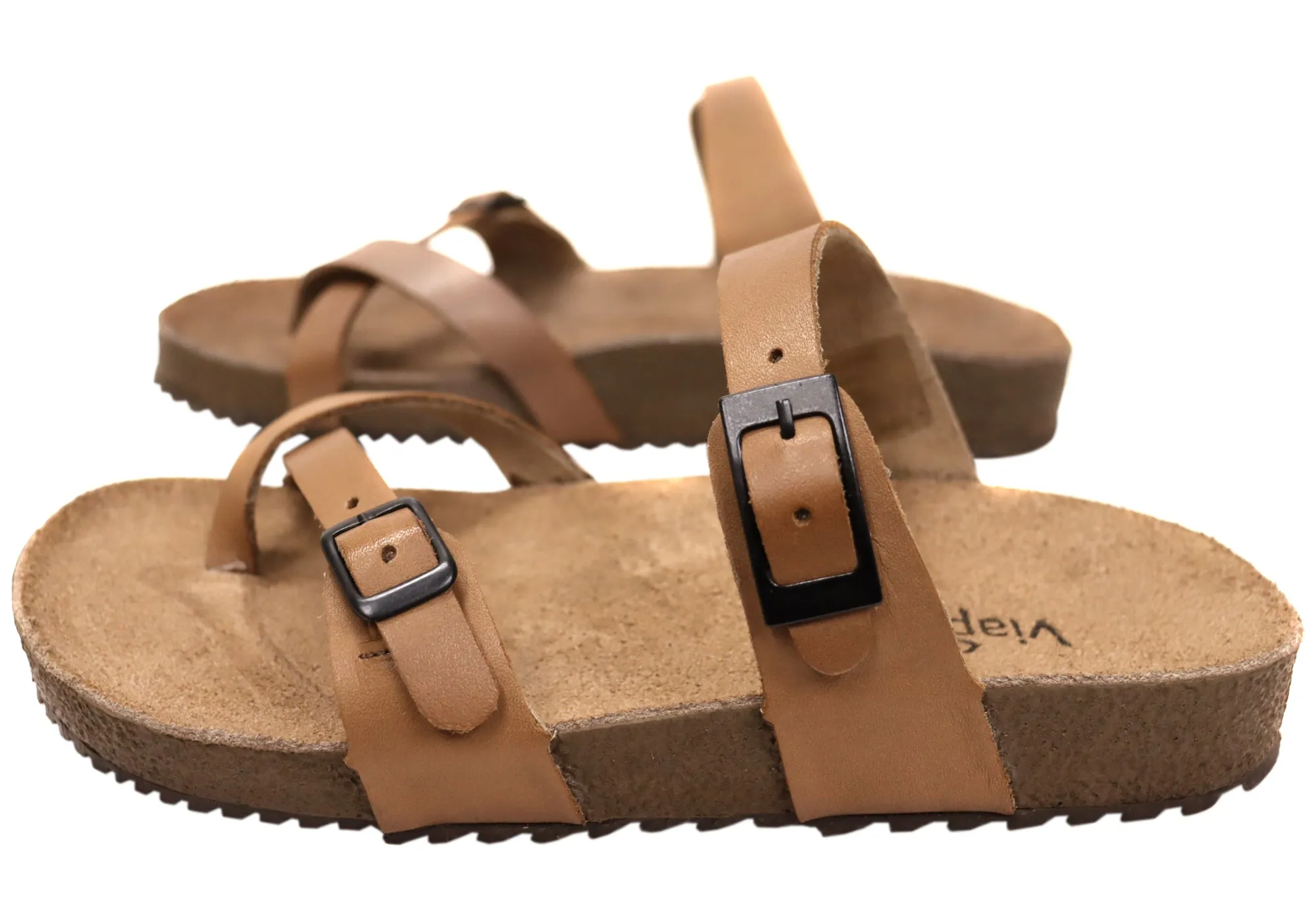 Via Paula Toto Damen Leder Bequem Thongs Sandalen Hergestellt in Brasilien Via Paula Schuhe