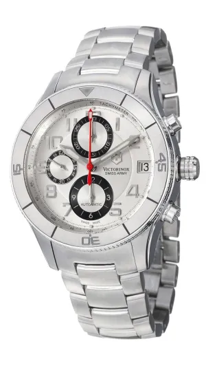 Victorinox Swiss Army Ambassador Clous de Paris Chrono Automatik Silber Zifferblatt Datum Edelstahl Herrenuhr 241191 Victorinox Swiss Army Uhren