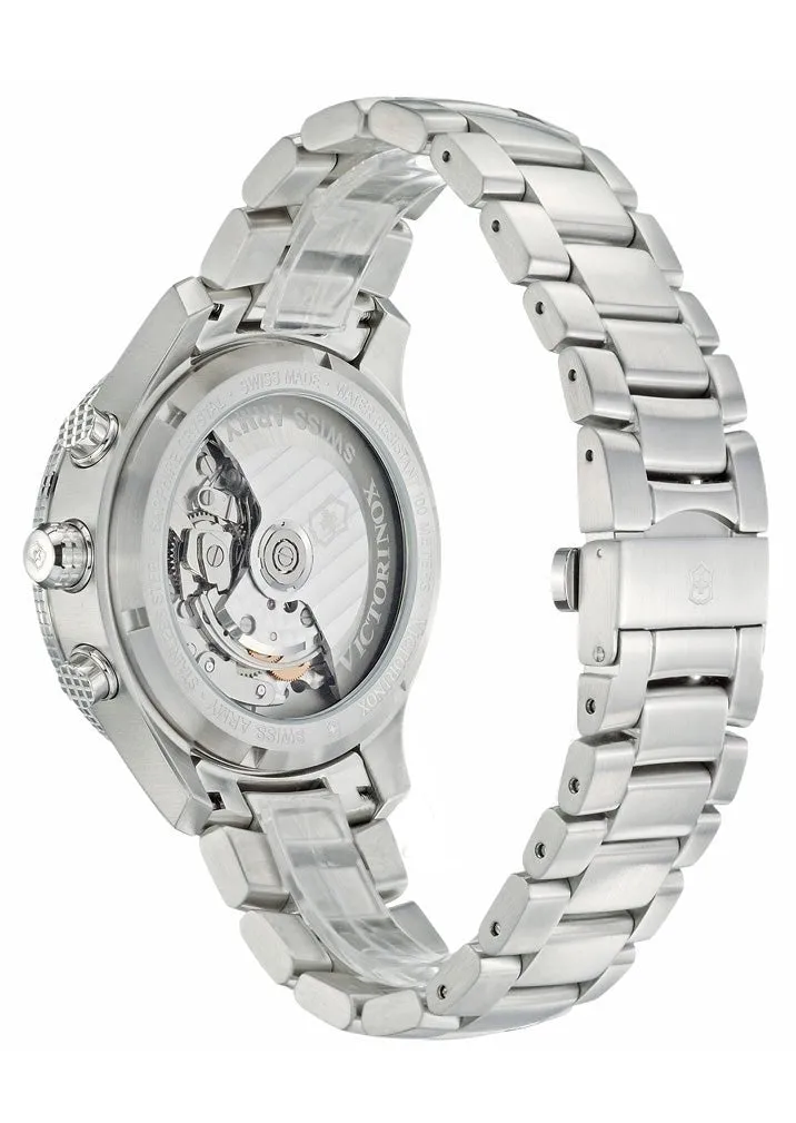Victorinox Swiss Army Ambassador Clous de Paris Chrono Automatik Silber Zifferblatt Datum Edelstahl Herrenuhr 241191 Victorinox Swiss Army Uhren