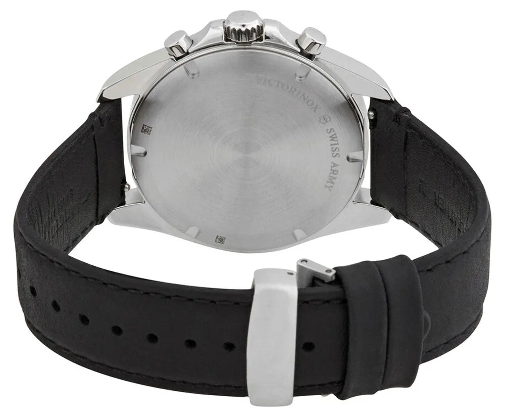 Victorinox Swiss Army Fieldforce Classic Chronograph Edelstahl Blaues Zifferblatt Schwarzes Lederarmband Datum Quarz Herrenuhr 241929 Victorinox Swiss Army Uhren