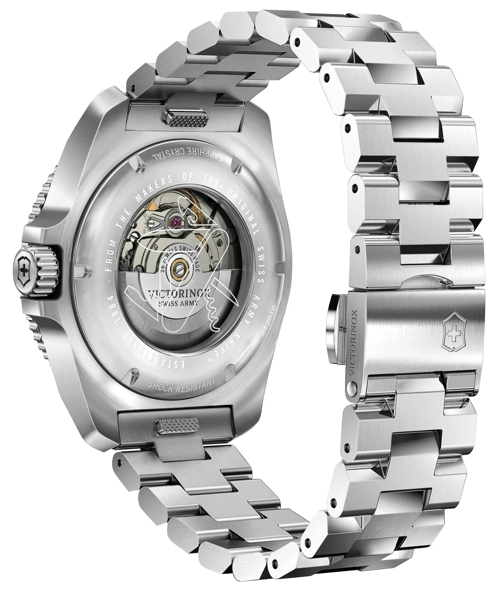 Victorinox Swiss Army Journey 1884 Edelstahl Schwarz Zifferblatt Datum Taucher Quarz Herrenuhr 242009 Victorinox Swiss Army Uhren
