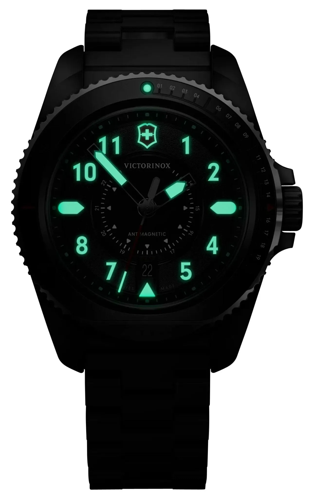Victorinox Swiss Army Journey 1884 Edelstahl Schwarz Zifferblatt Datum Taucher Quarz Herrenuhr 242009 Victorinox Swiss Army Uhren