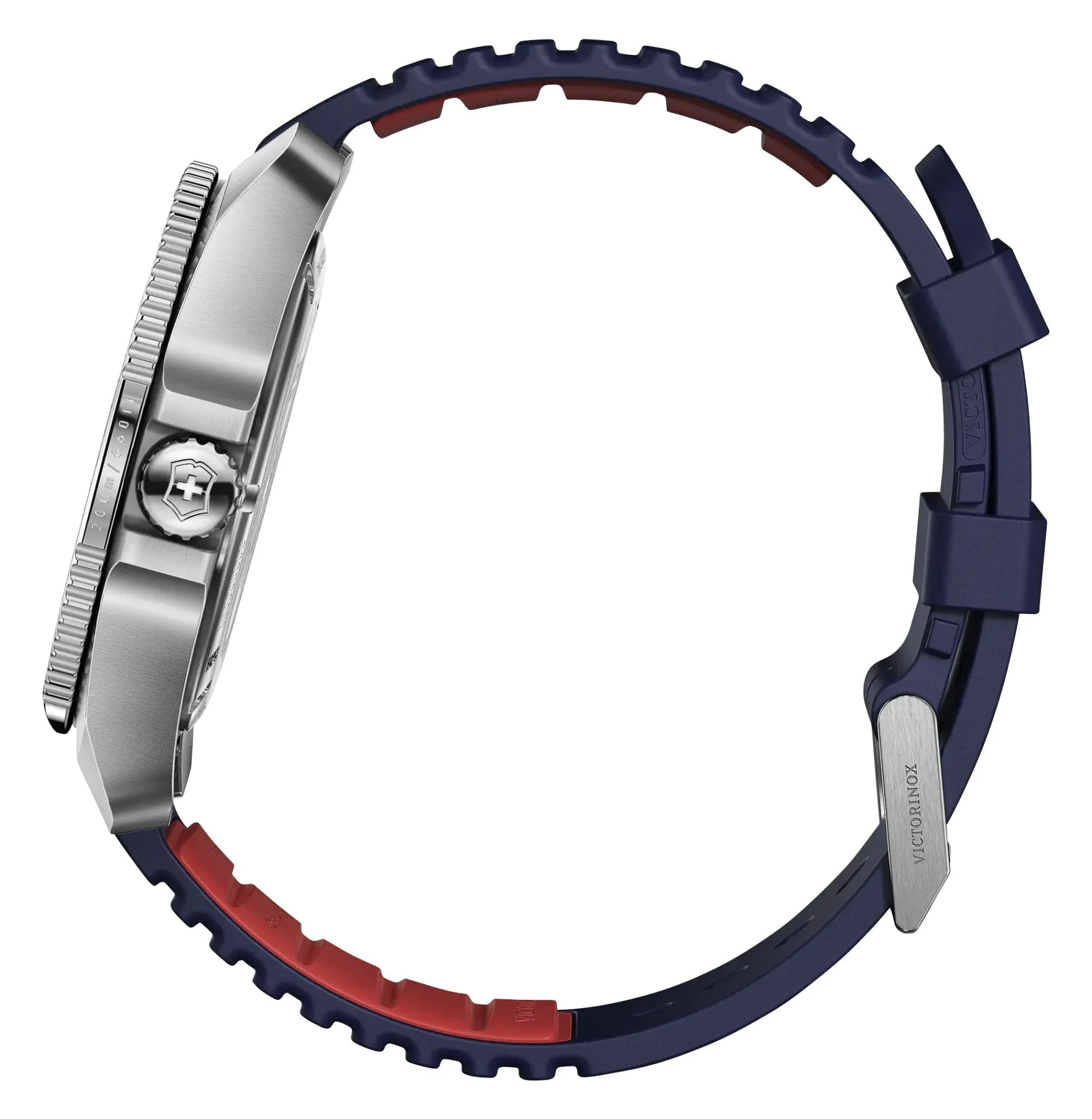 Victorinox Swiss Army Journey 1884 Edelstahl Blaues Zifferblatt Blaues Gummiarmband Datum Taucher Quarz Herrenuhr 241975 Victorinox Swiss Army Uhren