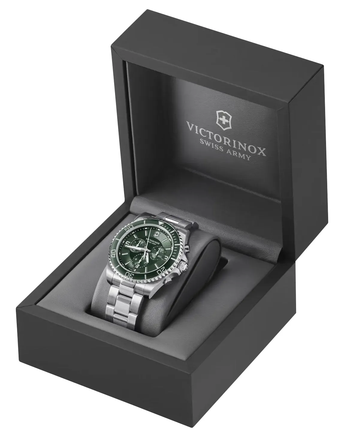 Victorinox Swiss Army Maverick Chronograph Edelstahl Grünes Zifferblatt Datum Quarz Herrenuhr 241946 Victorinox Swiss Army Uhren