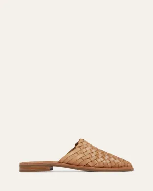 WEAVER CASUAL FLATS BRAUNES LEDER