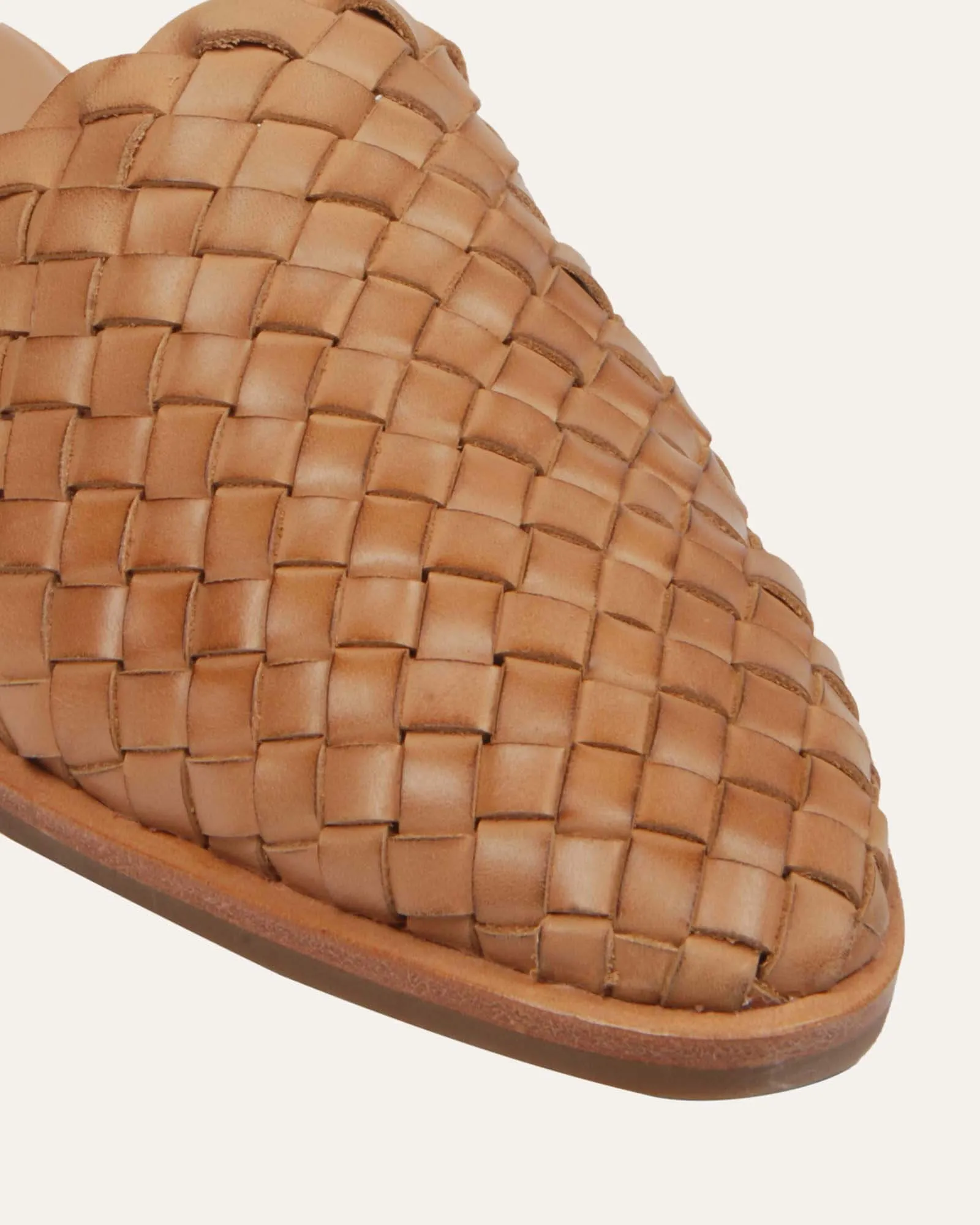WEAVER CASUAL FLATS BRAUNES LEDER
