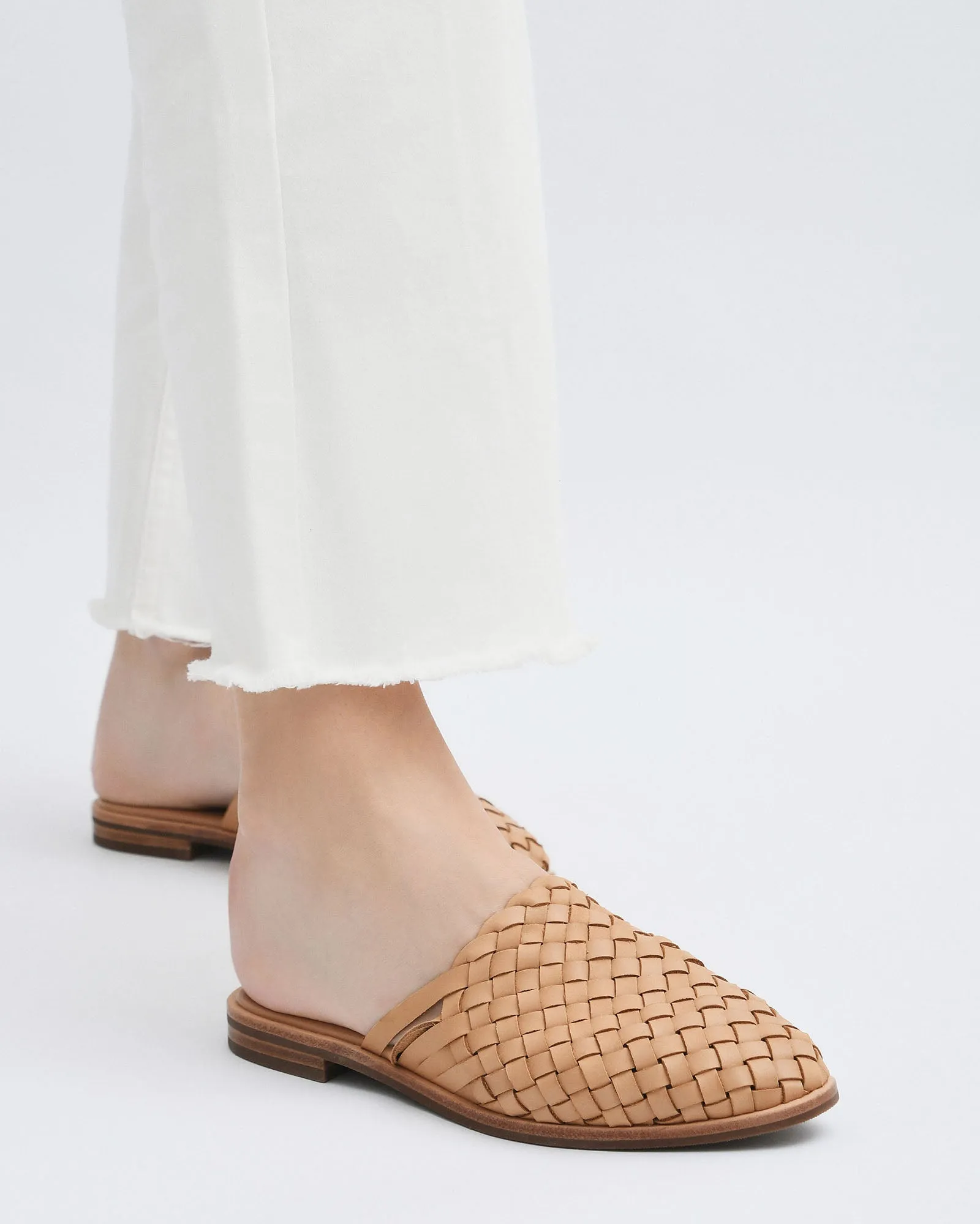 WEAVER CASUAL FLATS BRAUNES LEDER